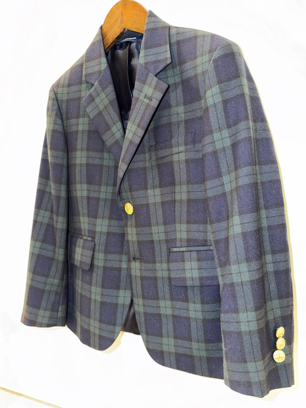 Brooks Brothers Boys Classic Navy Blue/Green Blazer with Gold Buttons, Size 8. - Picture 6 of 17